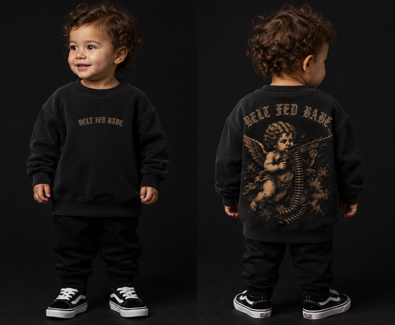 Toddler Belt Fed Crew Neck