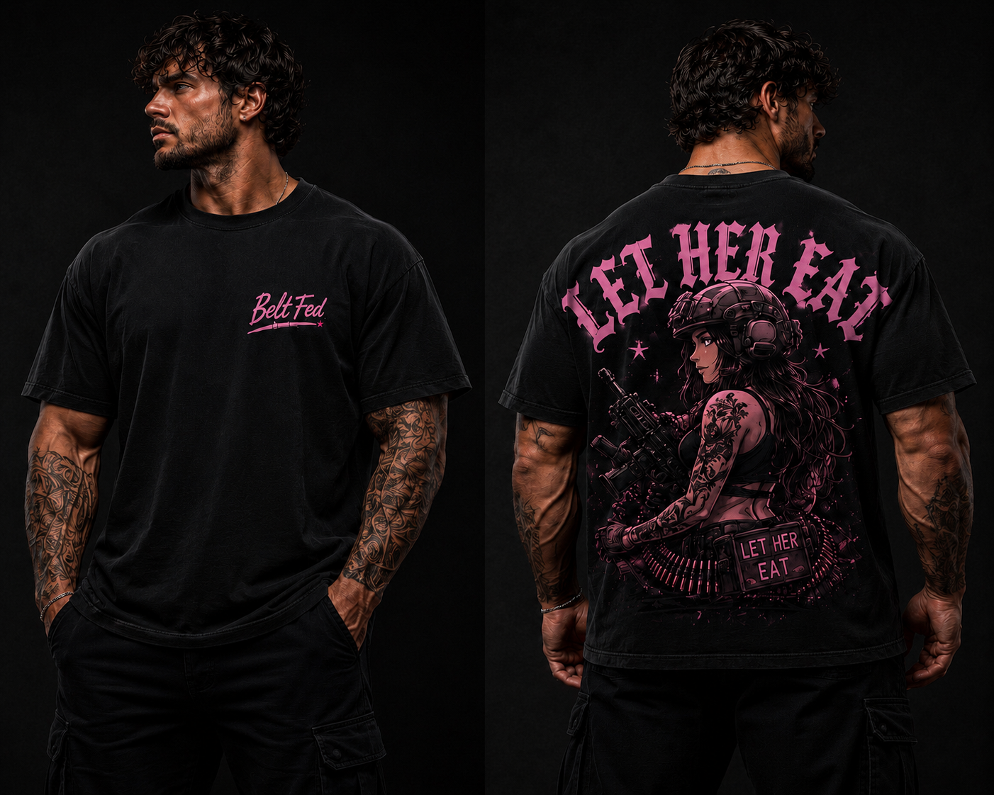 Pink LET HER EAT Oversized T
