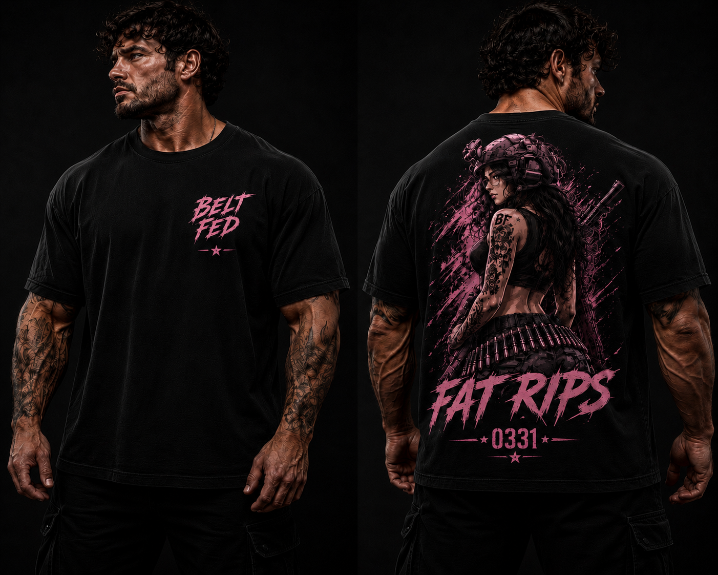 Pink Fat Rips Oversized T